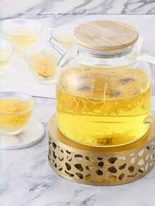 Japanese Hollow Candle Heating Base Stainless Steel Teapot, Glass Teapot, Stainless Steel Teapot Warmer With Candle Base - No Electricity Needed, Suitable For Home And Restaurant Use