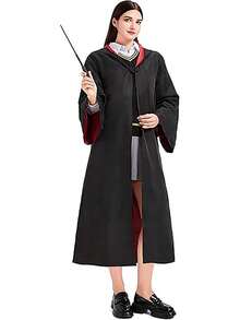 一件魔法巫师斗篷 | 男女通用带帽斗篷，适合角色扮演和学校活动 | 正宗巫师/女巫长袍 | 高级奇幻服装，带可调节帽子 | 中性魔法斗篷 | 成人巫师带帽斗篷套装 | 动漫展和万圣节角色扮演服装