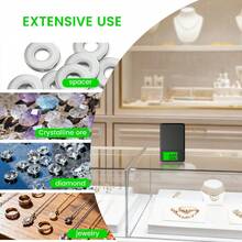 0.01克高精度珠宝秤、厨房秤、实验室级电子秤、便携式带防尘盖托盘、智能单位转换、背光液晶显示屏、计数功能、黄金称重秤、药品及咖啡豆分装器、迷你烘焙秤（不含电池） - 彩色 - 查看 6