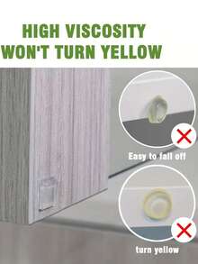 45pcs Transparent Rubber Cushion Pads, Sound Insulation And Noise Reduction, For Kitchen Cabinets, Frames, Cabinets, Drawers (Square) - Clear - View 6