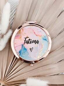 Customized Makeup Mirror, Customized Portable Makeup Mirror. Makeup Mirror With Customizable Patterns And Text, Customizable Mini Pocket Makeup Mirror With Name, Personalized Bridesmaid Mini Makeup Mirror - Multicolor - View 6