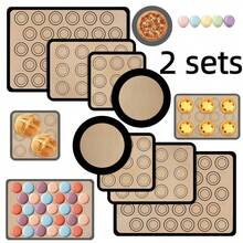 Tapete de silicone para macarons (1/2 conjunto) - Tapete antiaderente reutilizável para fazer macarons e biscoitos, fácil de limpar, compatível com formatos redondos e quadrados, essencial para confeitaria. - Multicolorido - Ver 13