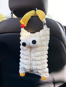 1个创意可爱怪兽汽车纸巾盒，汽车悬挂式纸巾袋，汽车纸巾架，收纳盒，汽车垃圾桶 - 彩色 - 查看 12