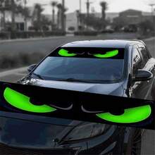 1pc Car Sticker, Green Angry Eyes Design - Universal Front Windshield Decal - Scratch-Resistant, Vehicle Use. Holidays Gift, Car Decoration, Car Accessory, Car Sticker, Durable & Easy To Apply, Perfect For Anime Fans & Car Enthusiasts, Anime Car Accessories, Vehicle Customization, Bold Graphic Design, Highquality Print