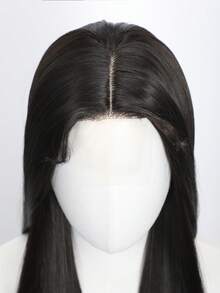 黑色长直发合成U型蕾丝假发，女士款，预先拔毛，自然发际线 - 彩色 - 查看 9