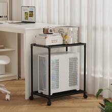 1pc Multi-Layer Multi-Function Computer Tower Stand With Wheels, Wheels Can Be Fixed, For Office And Home Use, Increases Storage Space, Easy Manual Assembly