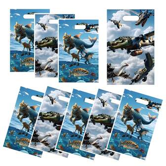 30/50 حقيبة هدايا قابلة لإعادة الاستخدام من البلاستيك البولي بروبيلين بموضوع رحلة إلى الغرب، للزينة والهدايا الصغيرة، متعددة الألوان، أكياس هدايا الحفلات