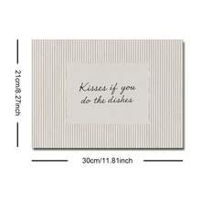 1pc Framed/Unframed Kisses If You Do Dishes Funny Quote Canvas Poster Cozy Beige Stripes Kitchen Wall Art Print Dining Room Decor Funky Painting For Living Room,Bedroom,Modern Home Decoration - Multicolor - View 8