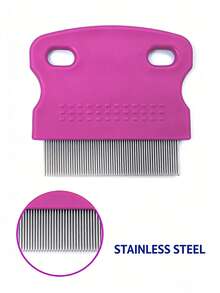 宠物除蚤梳 1/4 件套，狗狗美容梳，猫咪美容梳，适用于各种体型的猫狗，宠物美容清洁用品，狗狗美容梳，宠物美容工具，宠物梳，猫咪除蚤梳，狗狗美容刷 - 彩色 - 查看 6