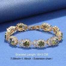 Vintage Luxury Fashion Jewelry Charm Chain Bracelet For Women Gift High Quality Colorful Cubic Zirconia Adjustable Length Suitable For Daily Christmas, Valentine's Day, Wedding Parties And Birthday Banquets - Purple - View 4
