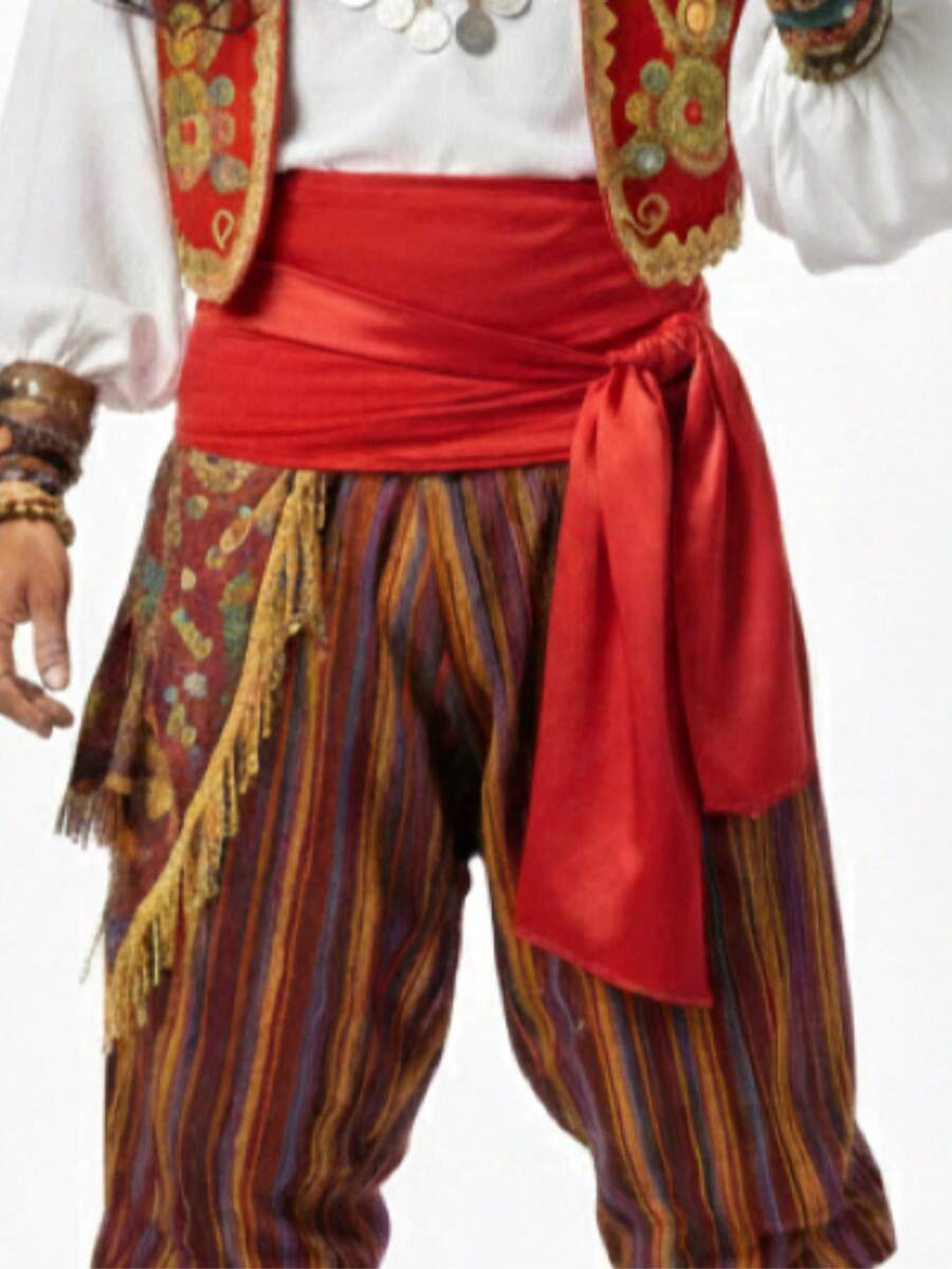 Satin Sash, Waistband, Various Colors. Exu, Entities, Fantasy, Cosplay, Summer, All Loose, Pocket, Knot, Cord - 紅色 - 查看 1