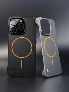 New Luxury Metal Paint Magnetic Wireless Charging Protective Case For Air 17/16/15/14/13/12/11 Pro Max Plus, Ultra-Thin Frameless Heat Dissipation Protective Cover - Rose Gold - View 6