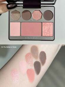 GIRLCULT Face Palette 06 Satin Nude, Newly Upgraded Texture, All-In-One Makeup Palette, Curated Color Selection, Harmonious Tones, Silky Blush, Radiant Highlighter, Buildable Formula, Multifunctional Use, Long-Lasting Wear, Everyday Makeup, Special Occasions-13g/0.46 Oz - 06 Màu nude satin - Xem 4