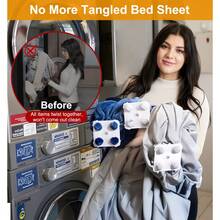 1/2 Pcs Bed Sheets Detangler, Bed Sheet Detangle Device, Reduces Blankets Laundry No Wads Wrinkles Holders For Free Save Drying Time Reusable Wash Helper Gadgets Bedsheets Accessories - Multicolor - View 10