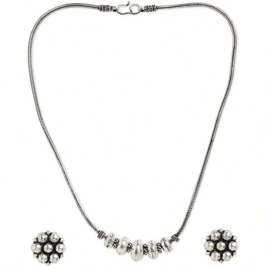 DMZ - 2594 - Ball Chain Jewelry Set, Small, Brass - Initial - View 1