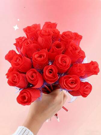 6/12 piezas Bolígrafos con forma de rosa realista, bolígrafos con forma de flor de rosa roja romántica, bolígrafos multifuncionales con forma de flores, adecuados como regalos del Día de San Valentín, suministros para el hogar, la oficina y el aula, decoraciones para fiestas temáticas, regalos de cumpleaños, regalos del Día del Maestro, recompensas escolares
