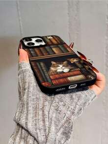 1.5毫米厚猫咪图案防摔手机壳，兼容 17/16 Pro Max、15、14/13、12、11 Pro Max、XS Max、X、XR、8、7、Plus、Mini，适合作为生日礼物、送给女朋友、男朋友或自用。 - 黑色 - 查看 5