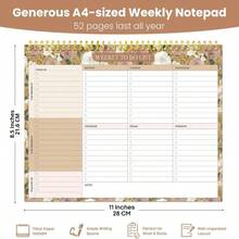 Weekly To Do List Notepad With 52 Undated Sheets(85"*11")- Undated Weekly Planner Notepad For Office Desk Accessories And Supplies - Midnight Lilac - Màu H - Xem 3