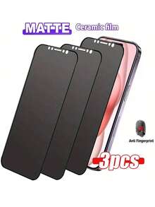 3片装磨砂隐私屏幕保护膜，兼容 17 Pro Max/16 Pro Max 6.9英寸，全覆盖防窥防盗，防眩光钢化玻璃膜，防指纹，兼容手机壳，也兼容 16 Pro Max/16 Pro/16 Plus/16/15 Pro Max/14 Pro Max/13 Mini/12/11/XS Max/XR/8+/7 Plus，生日礼物，家居礼品 - 黑色 - 查看 29