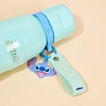 Tasse isotherme Miniso Stitch 600 ml - Bouteille étanche pour boissons chaudes et froides avec cordon de transport pour l'école et plus - Bleu ciel - Voir 2