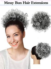 Messy Bun Elastic Drawstring Loose Wave Curly Hair Buns HairPiece Synthetic Hair Bun Hair Extensions Party For Women Daily Use - Multicolor - View 19