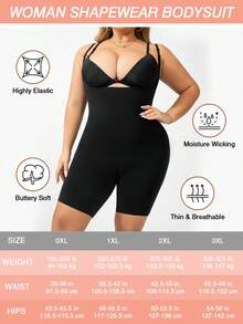 Women's Seamless Bodysuit With Chest Exposure, Abdomen Control And Buttock Lift, Breathable For Intimate Wear - Black - View 6