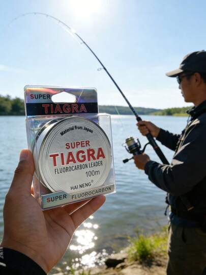 SUPER TIAGRA 100米氟碳钓鱼前导线 - 日本材质，0.16毫米/3公斤拉力强度，隐形耐磨，适用于海水/淡水钓鱼