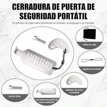 XISH Cerradura De Puerta Portátil 2 Piezas Cerradura De  Para Viajes Incluye una Bolsa de Almacenamiento Cerradura De Puerta Portátil De Acero Inoxidable para Apartamento Viaje Hotel - Plateado - Ver 2
