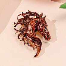 1pc New Zodiac Alloy Horse Brooch, Unique Animal Themed Fashion Accessory - Horse - View 9