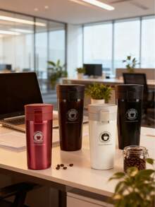 One-Touch Instant Temperature Retaining American-Style Bounce Lid Insulated Tumbler, Leak-Proof, Double-Wall Vacuum Sealed, Long-Lasting Temperature Retention, Designed For Efficient Professionals On The Go - Multicolor - View 2