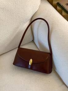 BEIKAMU Fashionable Retro PU Flap Handbag, Versatile Women's Shoulder Bag/Underarm Bag, Suitable For University, Commuting, Shopping, Strolling, Daily Use - Coffee - View 9