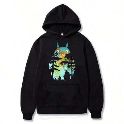 Unusual European-Style Printed Hoodies With Motifs From Classic Japanese Anime Such As Studio GhibliS, My Neighbor,And Kiki's Delivery Service. These Unisex Vintage Hoodies Feature Pockets And Are Casual Long-Sleeved Tops With Graphic Designs. Perfect As A Gift, They Are Machine Washable, Suitable For Spring And Autumn, And Ideal For Everyday Wear. These Japanese Manga-Inspired Hoodies Are Individually Printed And Come In A Variety Of Styles. They Are Warm And Comfortable Long-Sleeved Cotton Hoodies Perfect For Autumn And Winter. The Black Hoodies Feature Japanese Anime Motifs And Are Urban-Style For Parties, Christmas, And New Year's. These Hoodies Are Also Suitable For Couples And Partners.