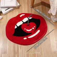 1pc Red Lip Pattern Bathroom Non-Slip Sexy Mat/Rug/Home Decor Carpet, Machine Washable, Soft & Comfortable, Faux Wool Material, Highly Absorbent, Bathroom Accessory, Funny Design, Decorative Rug, Absorbent Fabric, Machine Washable, Shower Mat, Apartment Living - Multicolor - View 13