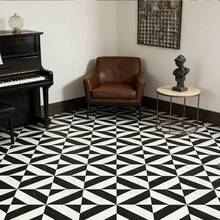 MORCART Peel-And-Stick Floor Tiles - 20 Pieces, 20cm X 20cm Vinyl Flooring - Removable Self-Adhesive Tile Stickers For Bathrooms, Kitchens, Bedrooms - Covers An Area Of 8.6 Square Feet, White And Black. - 黑與白 - 查看 8