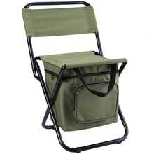 Portable Folding Camping Chair, Fishing Chair, Portable Backrest Stool, Compact Folding Chair, Outdoor Backrest Stool With Folding Backpack, Which Can Bear Load And Is Suitable For Camping/Fishing/Hiking And Other Environments.