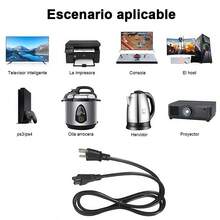 Cable de Corriente EE.UU. 1.5 Metros Conector Pata de Gallina, Duradero para Adaptadores de Portátil de Tres Huecos - Negro - Ver 3