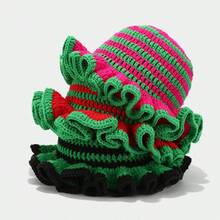 1 chiếc mũ len xếp ly màu trơn unisex, kiểu dáng Bohemian giản dị, dễ thương, thanh lịch, khoét lỗ, kiểu mũ ngư dân, quà tặng cặp đôi mùa thu/đông cho Ngày Valentine, Giáng sinh. - Nhiều màu - Xem 7