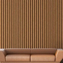 Adhesive Wallpaper With Ribbed Pattern, Natural Oak Wood, Thin Strips - Multicolored 6 - View 3
