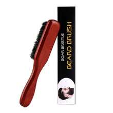 Material de cerdas de jabalí, cepillo de barba de haya, herramientas profesionales de afeitado, cepillo de afeitar para reducir el Frizz, accesorios de barbería - Castaño - Ver 11