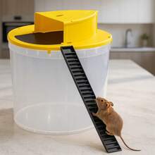 BESTONE LIVE MOUSE TRAP FOR HOME & COMMERCIAL USE – PROFESSIONAL HUMANE MULTI-CATCH BUCKET RODENT TRAP, NON-LETHAL, STRESS-FREE AND HIGHLY EFFECTIVE MOUSE AND RAT CONTROL IN HOUSES, GARAGES, BASEMENTS, SHEDS AND WAREHOUSES. - white & yellow - View 2