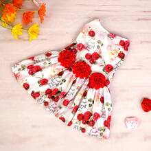 1pc Small/Medium Pet Dress, Cute Princess Style For Dogs & Cats, Valentine's Day