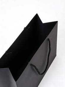 10pcs Plain Color Gift Bags, Portable Paper Material, Suitable For Party, Wedding, Gift Packaging, Birthday, Christmas, Gathering, DIY Gift Making, Decoration, Candle Box Packaging, Halloween Decoration, Valentine's Day And Other Occasions - Black - View 5