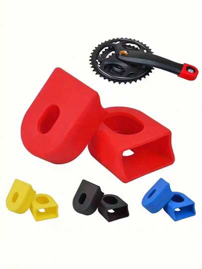 Protectores de biela de bicicleta de silicona de fácil instalación - 2 piezas, guardias de brazo de goma duraderos para bicicletas de montaña y de carretera, accesorios de ciclismo esenciales, accesorios para bicicletas