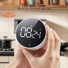 1 PC Digital Kitchen Timer, Large Display Magnetic Countdown Timer, Adjustable Volume And Brightness Sound Alarm, Countdown Timer For Home School Supplies Learning Teaching Time Management Tool, Cooking Classroom Learning, Gym, Office, - White - 白色 - 查看 8