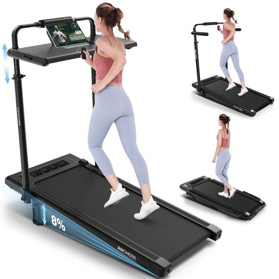 Ancheer 2-In-1 Under Desk Treadmill, Portable Treadmill With Adjustable Incline, Running Machine For Home Office, Easy To Move And Storage - View 1