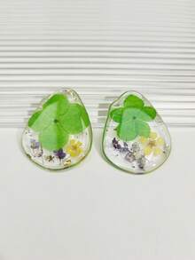 2 piezas Colgante de flor de 12 meses dulce, colgante de flor natural, colgante de flor transparente, para hacer joyas DIY y como colgante decorativo, adecuado como regalo de cumpleaños, regalo del Día de la Madre, se puede usar para collares, aretes, llaveros, encantos de bolso - Colgante de flor de cumpleaños - Ver 10