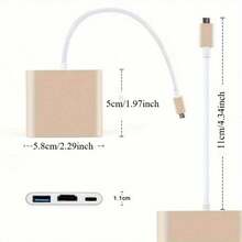 USB C To  Adapter, 4K USB C Hub With 100W PD, USBA 3.0 Port,  To USBC Multiport Digital AV Converter For MacBook Pro/Air, IPad, Tablets, TV, Monitor And More - 銀色 - 查看 10