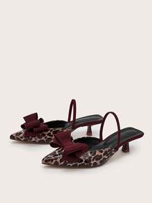 Women's New Sweet Bowknot Comfortable Pointed Toe Non-Slip High Heels (Asymmetrical Cutting Uppers) - Apricot - View 5