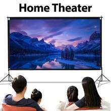 Projector Screen With Stand 100 120inch 16:9 4K 1080 HD Portable Projection Screen For Home Office Theater Cinema - White - View 3