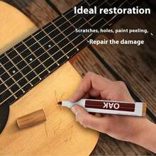 1支家具修补记号笔，适用于木制橱柜、地板修补和填充棒、划痕修补套装、修补漆笔、复合材料修补 - 彩色 - 查看 5